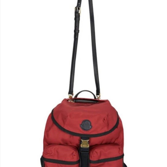 NEW MONCLER Large Dauphine Nylon Backpack In Red - Picture 9 of 13
